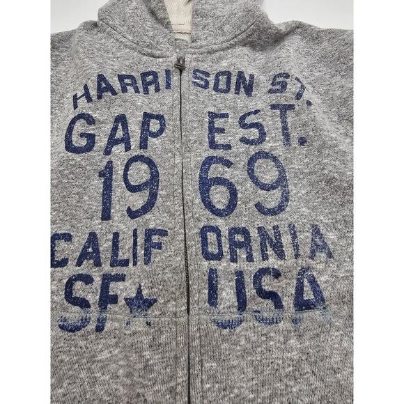 Gap Lived In Boy's Size M 8-9 Gray Hooded Zip-up Jacket - Picture 2 of 8